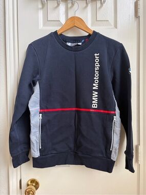 Puma Navy Crewneck Sweater with Red Stripe